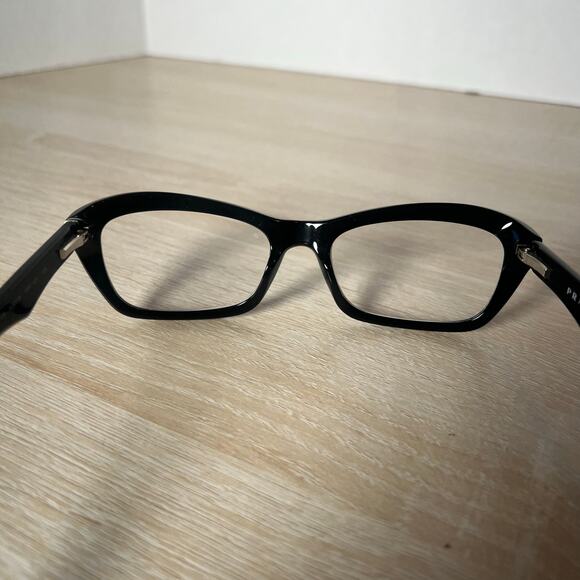 Prada VPR 16N 1AB-1O1 Eyeglasses Black Cat Eye PARTS ONLY 53-18 135 Italy - Picture 5 of 9